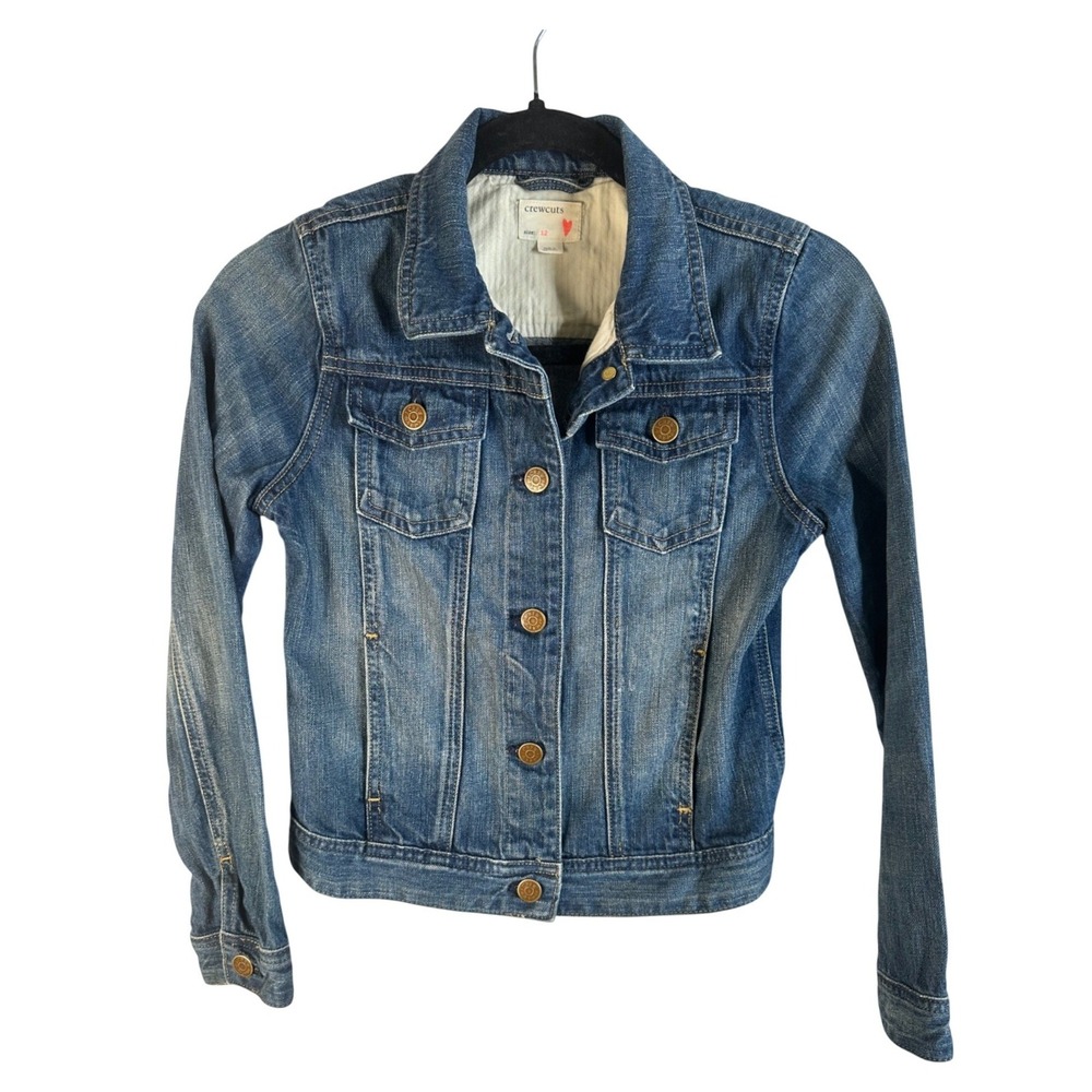 Crewcuts Girl's Blue Medium Wash Button Front Trucker Jean Jacket Size 12
